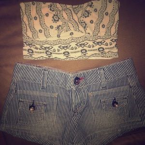 Bralette denim shorts matching summer outfit 3/XS